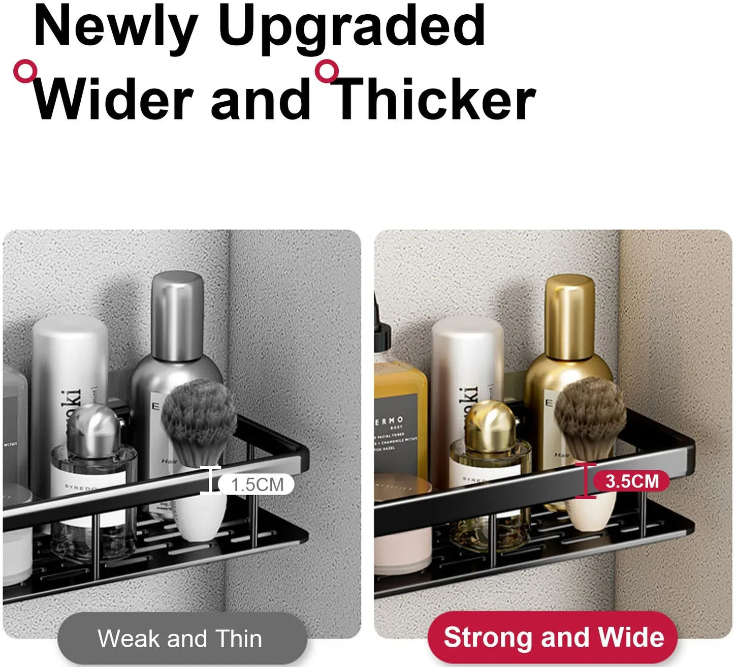 Wall Mounted No Drill Bathroom Shelves