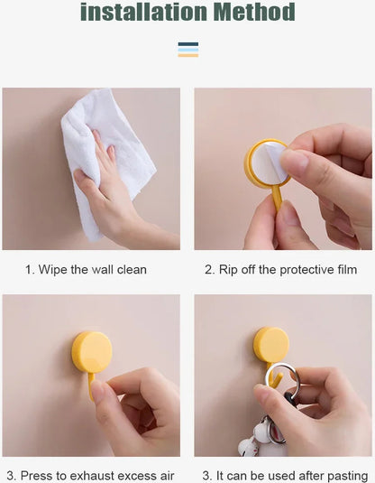 10Pcs Self Adhesive Wall Hooks Strong Without Drilling