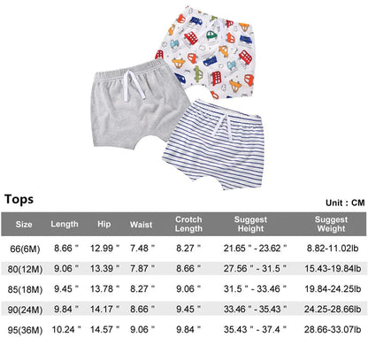 Ensemble de 3 shorts en coton pour bébé
