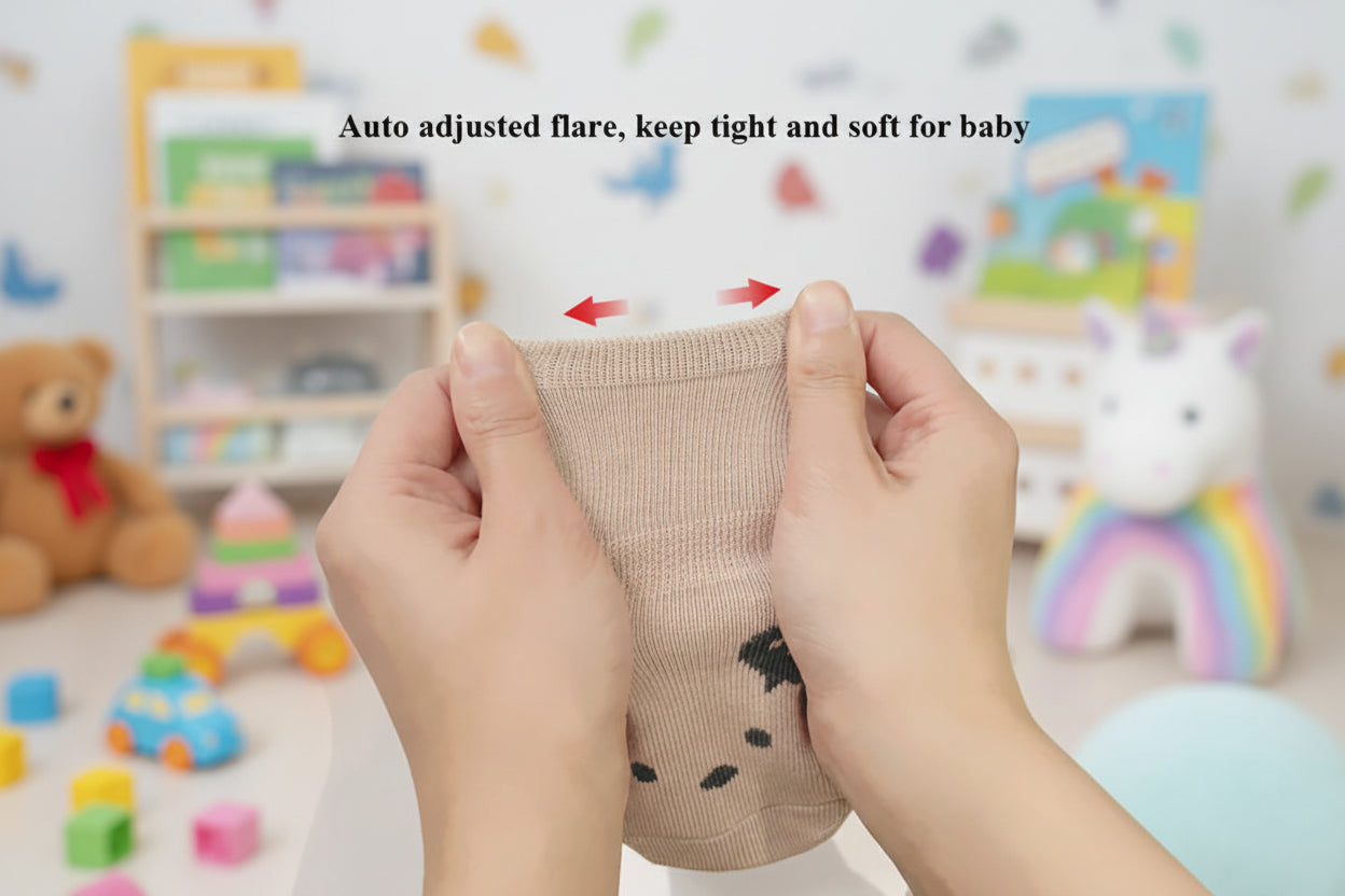 5Prs Mid-Tube Cool Animals Socks With Grips