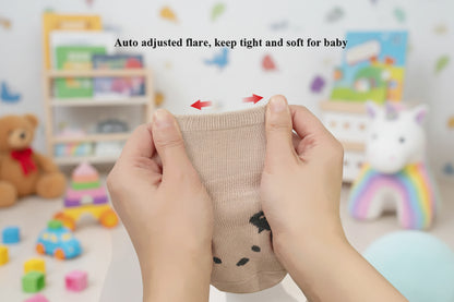 5Prs Mid-Tube Cool Animals Socks With Grips