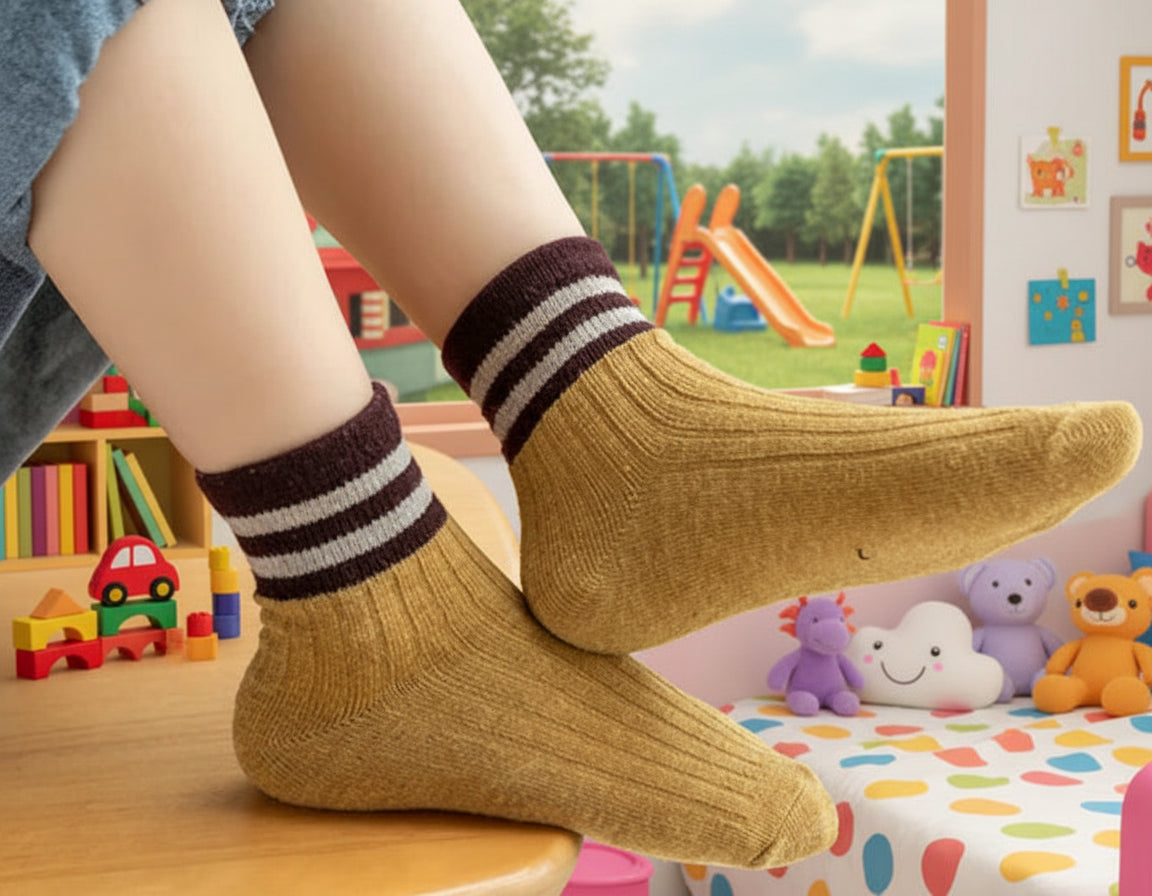 Chaussettes montantes à motifs ours/fleurs (5 paires)