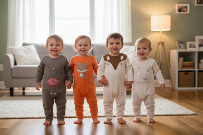 3 or 4 Pieces Unisex Cute Cartoons Bodysuits