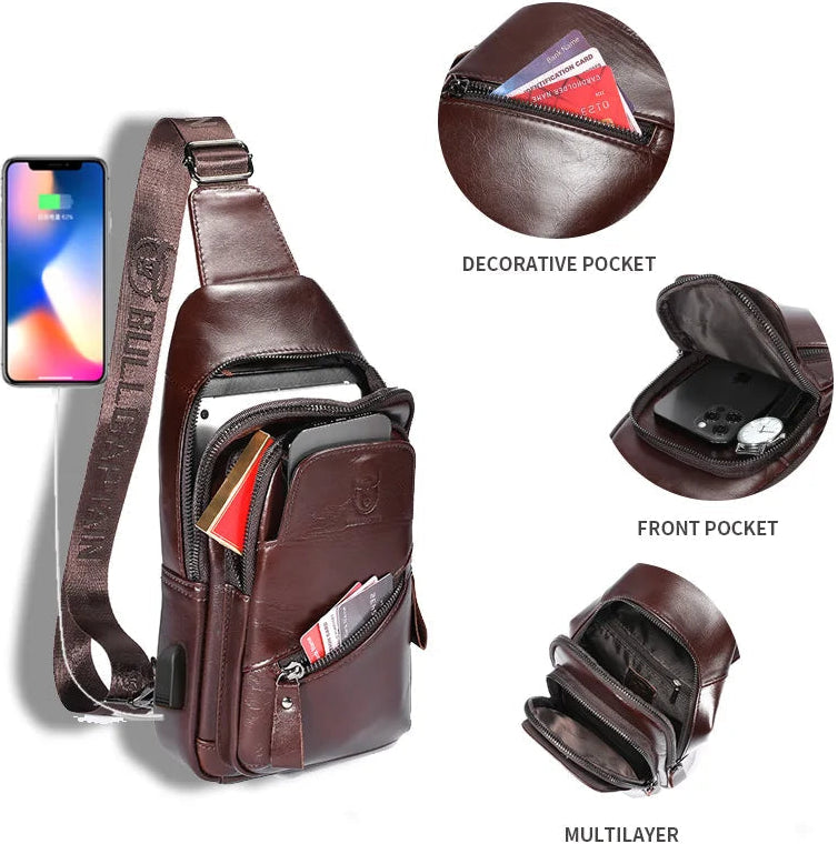 حقائب كروس بودي من الجلد الطبيعي