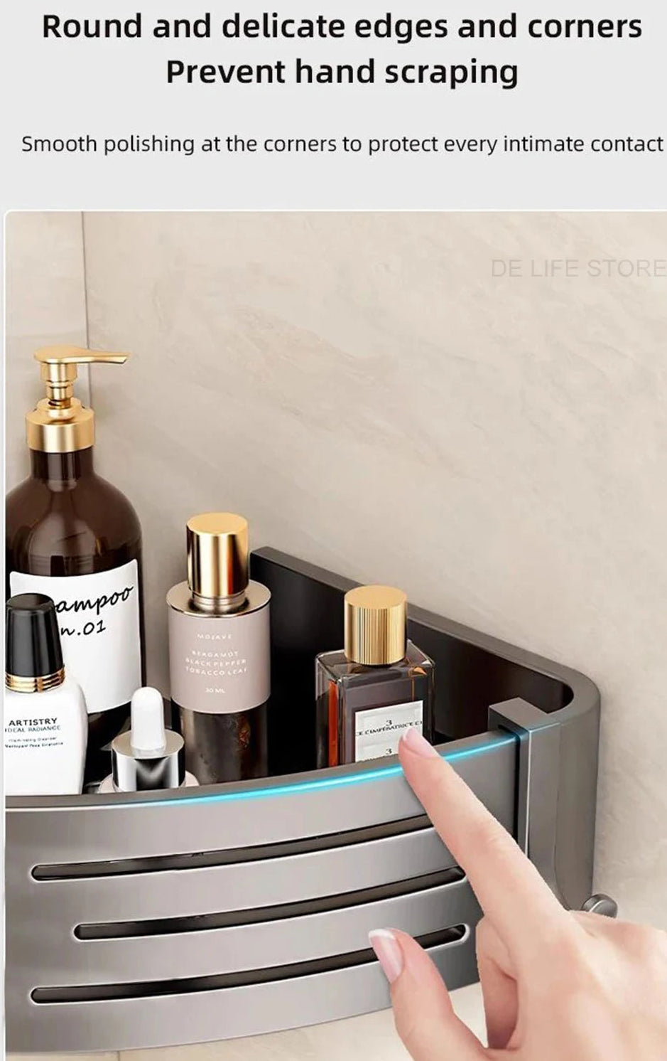 1-2PCS Bathroom Corner Shelves With Plastic Hook Towel Bars