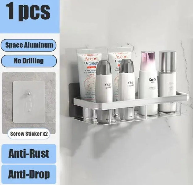 Wall Mounted No Drill Bathroom Shelves