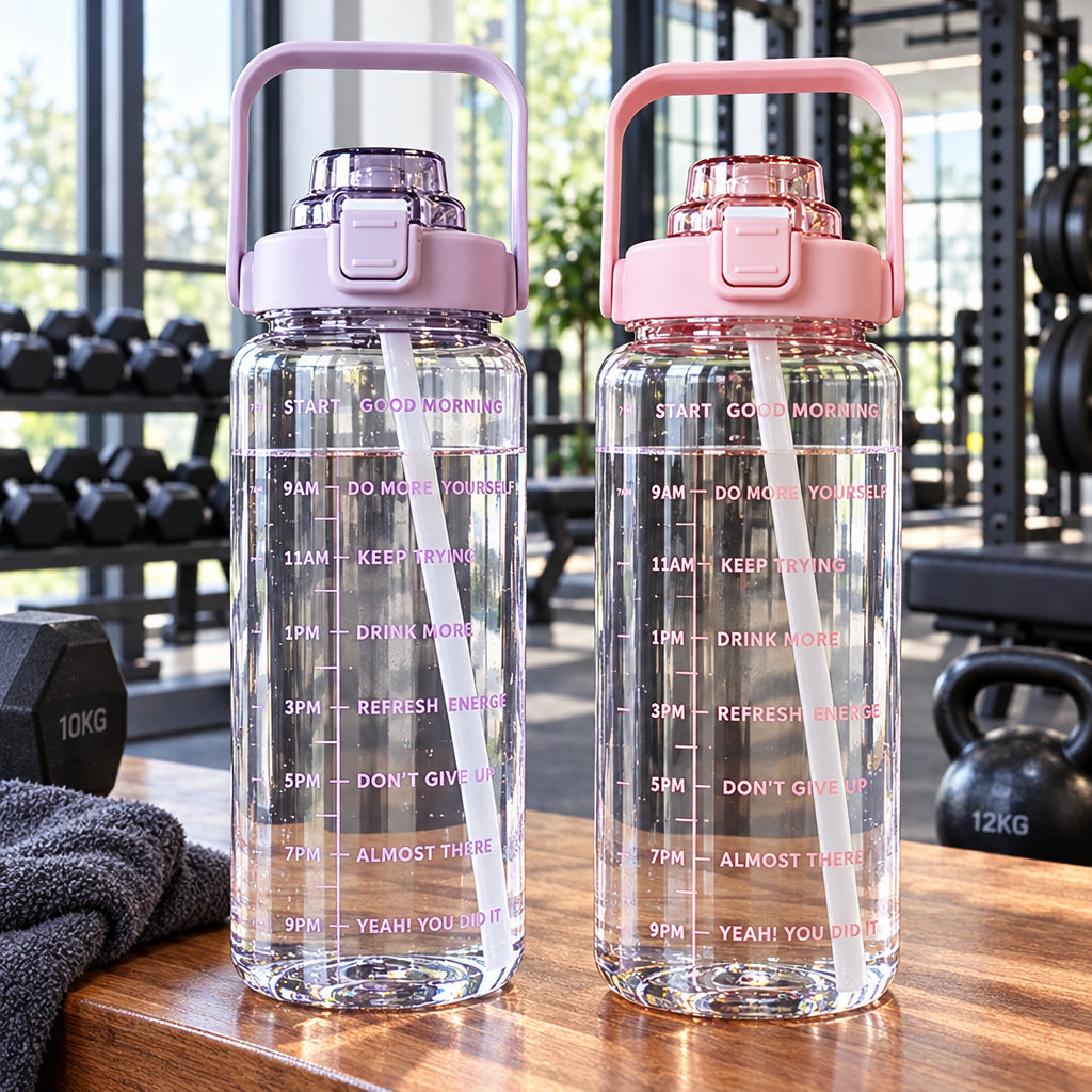 Portable Big Water Bottles With Straws
