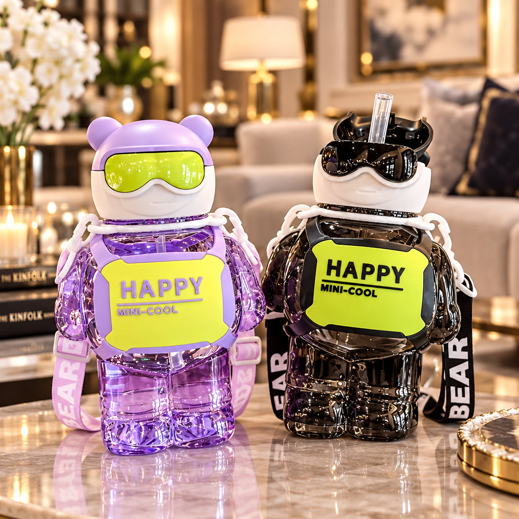 Robot Bear Large Capacity Water Bottles