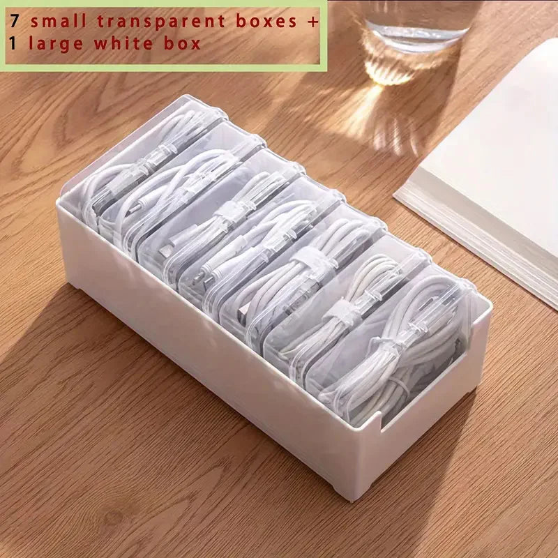 7 Small Cables Organizer Storage Boxes