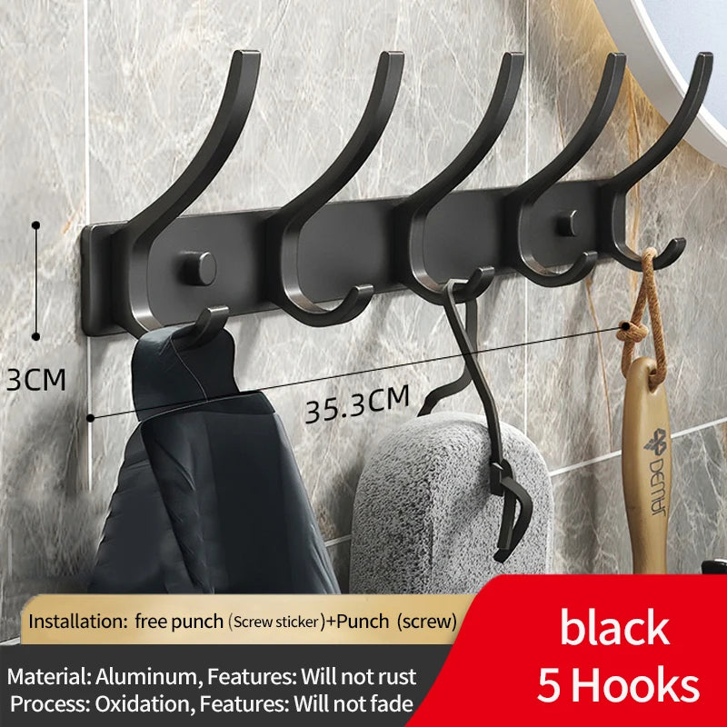 Black/White Folding Robe Hooks