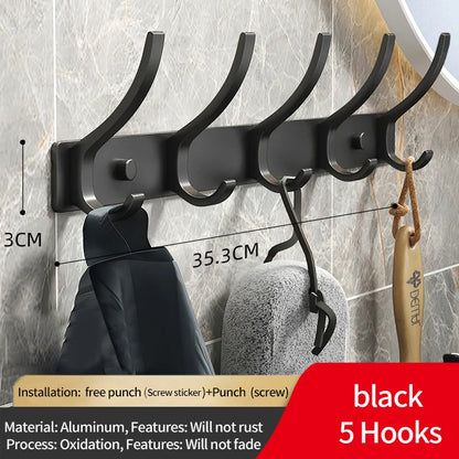 Black/White Folding Robe Hooks