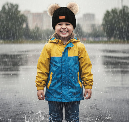 Bonnets chauds avec deux pompons en laine