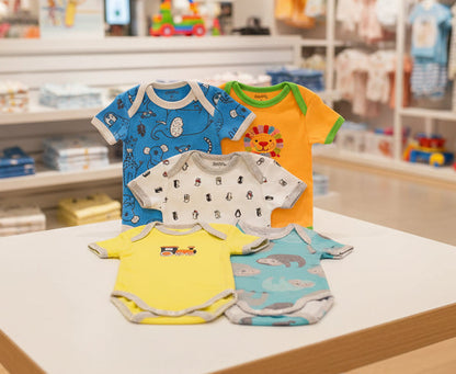 5Pcs (Random) Short Sleeve Soft Rompers