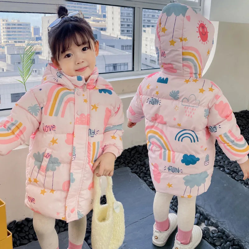 Fashionable Long Warm Hooded Jackets