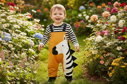 Cute Zebra Cartoon Rompers