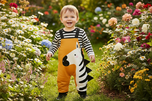 Cute Zebra Cartoon Rompers
