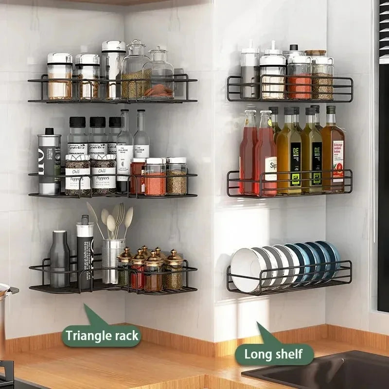 No-Drill Storage Rack Bathroom Shelves