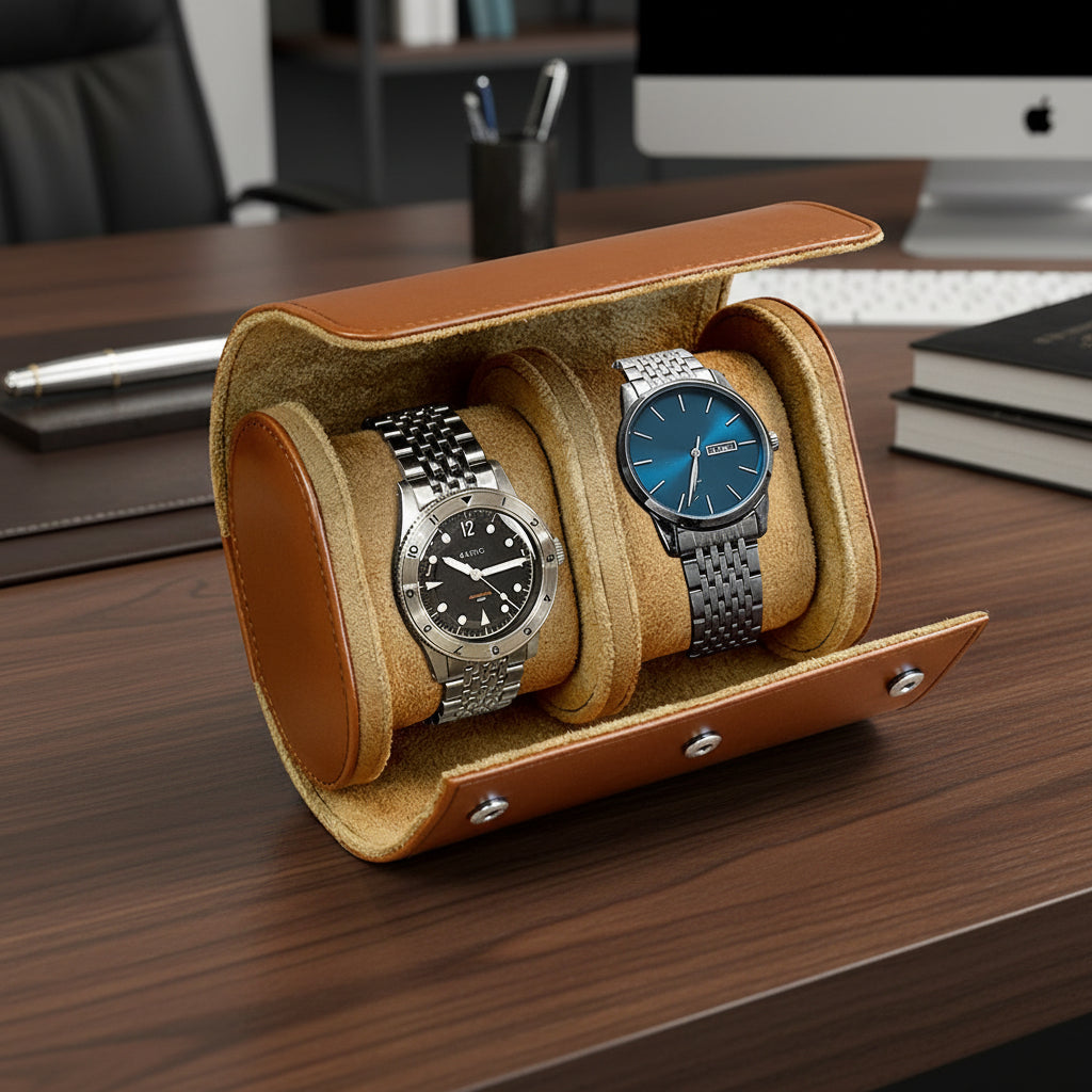 Black/Brown Watch Travel Cases