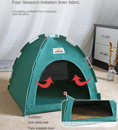 Foldable Breathable Houses for Pets With Cushion
