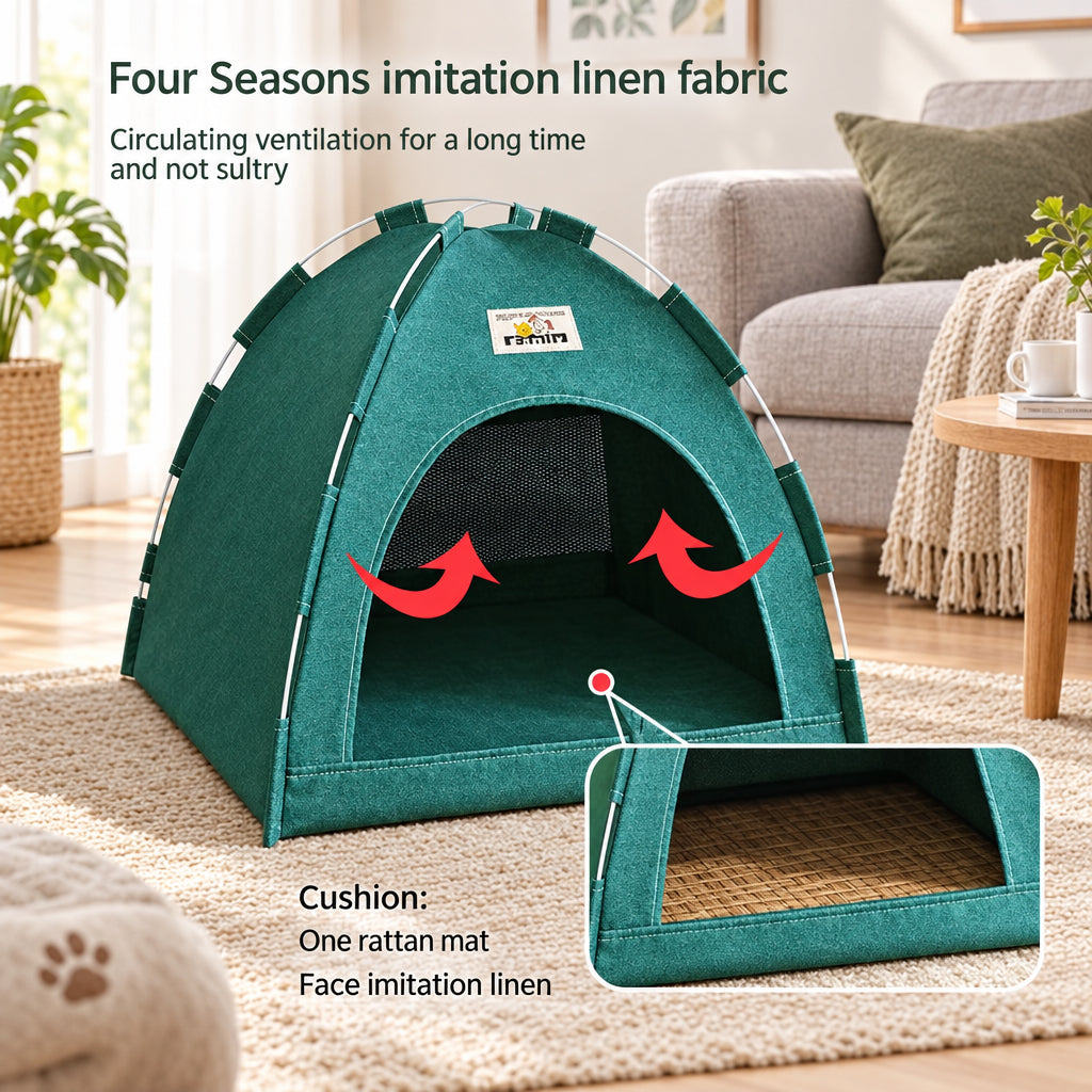Foldable Breathable Houses for Pets With Cushion