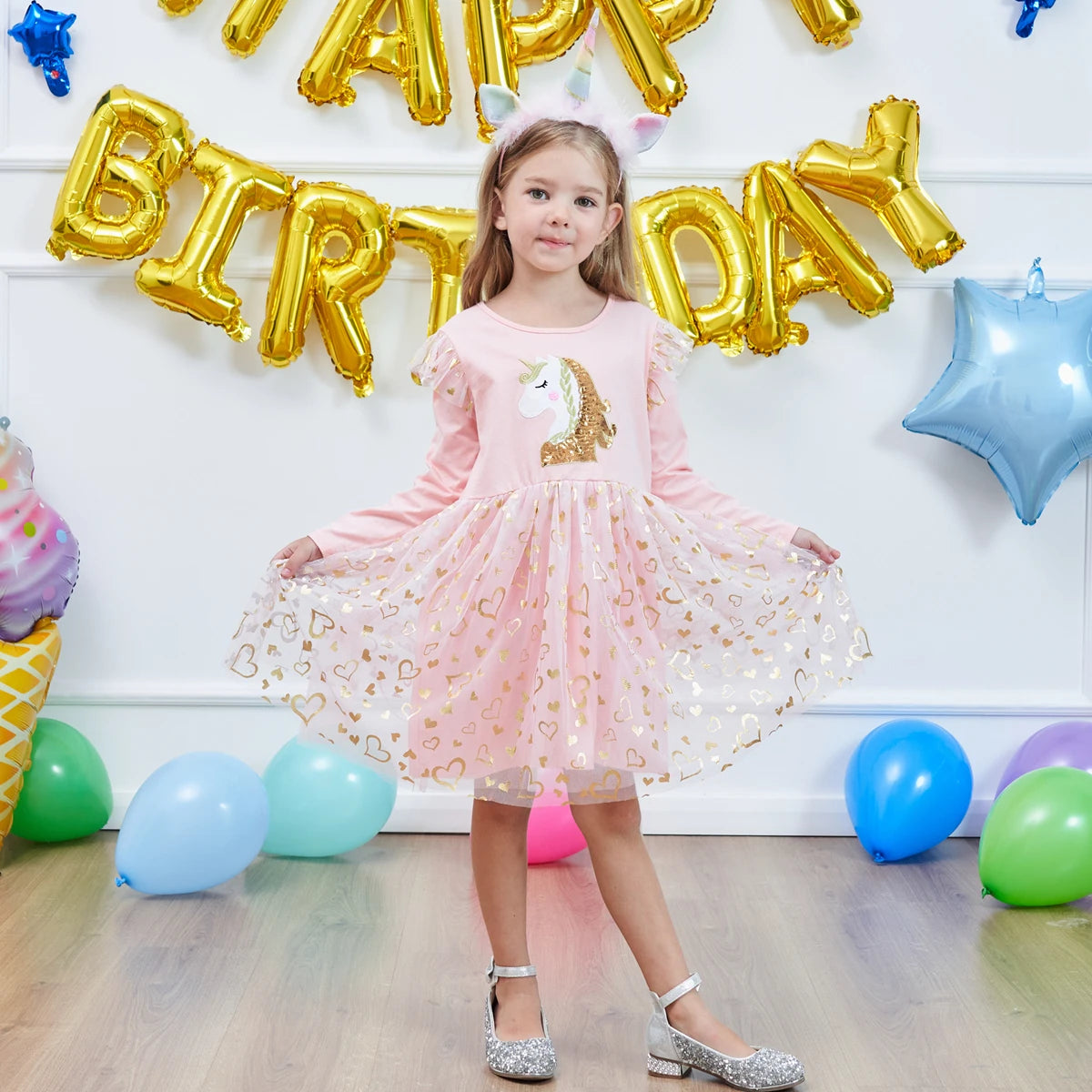 Robes licorne de dessin animé pour filles