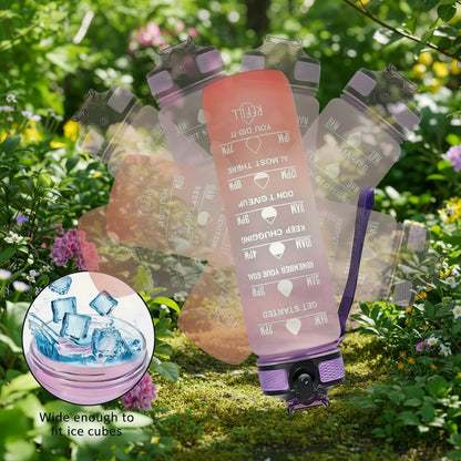 1L Water Bottles 12 Colors with Time Mark Drink