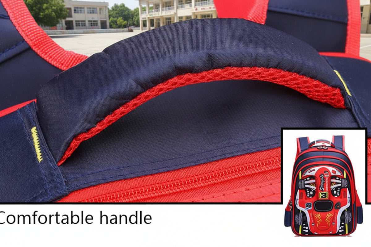Racer 3D Cars Lightweight Backpacks Bags