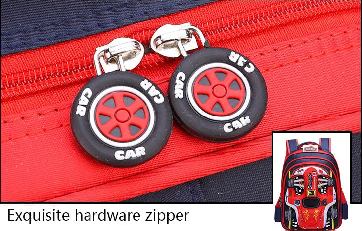 Racer 3D Cars Lightweight Backpacks Bags