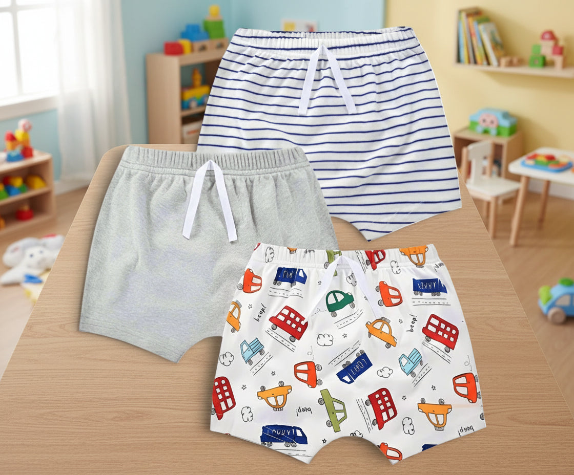 Ensemble de 3 shorts en coton pour bébé