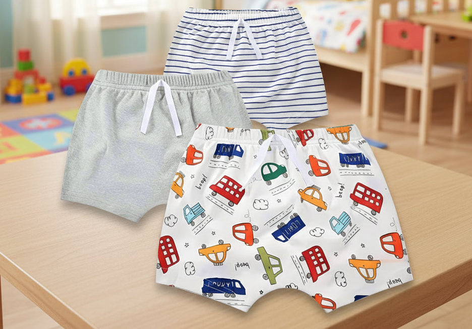 Ensemble de 3 shorts en coton pour bébé
