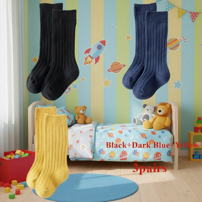 3 أزواج من الجوارب الطويلة المصنوعة من قماش ناعم