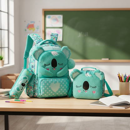 Girls Backpack With Lunch Bag and Pen Case