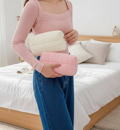 Solid Fur Cosmetic Toiletry Bags