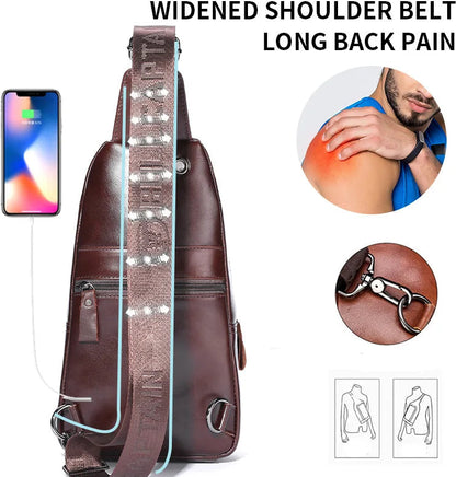 حقائب كروس بودي من الجلد الطبيعي