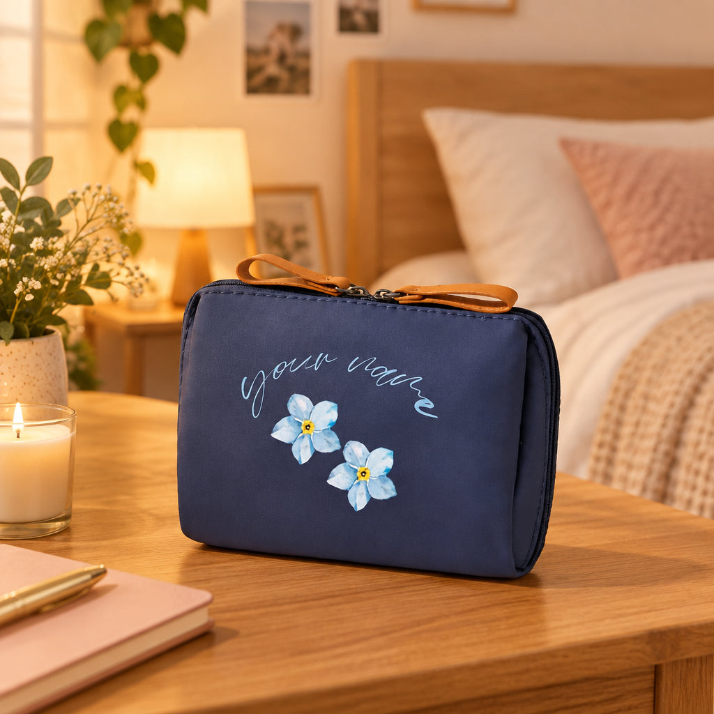 Partitioned Large Capacity Cosmetic Bags