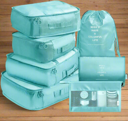 7-Pieces Set of Packing Organizers That Organize Wears/Shoes in The Luggage Bag