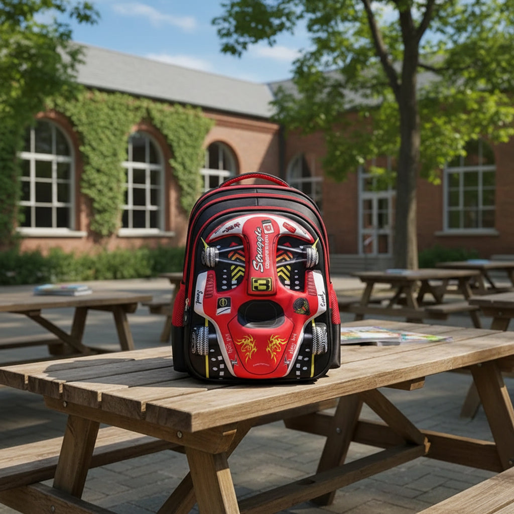Racer 3D Cars Lightweight Backpacks Bags