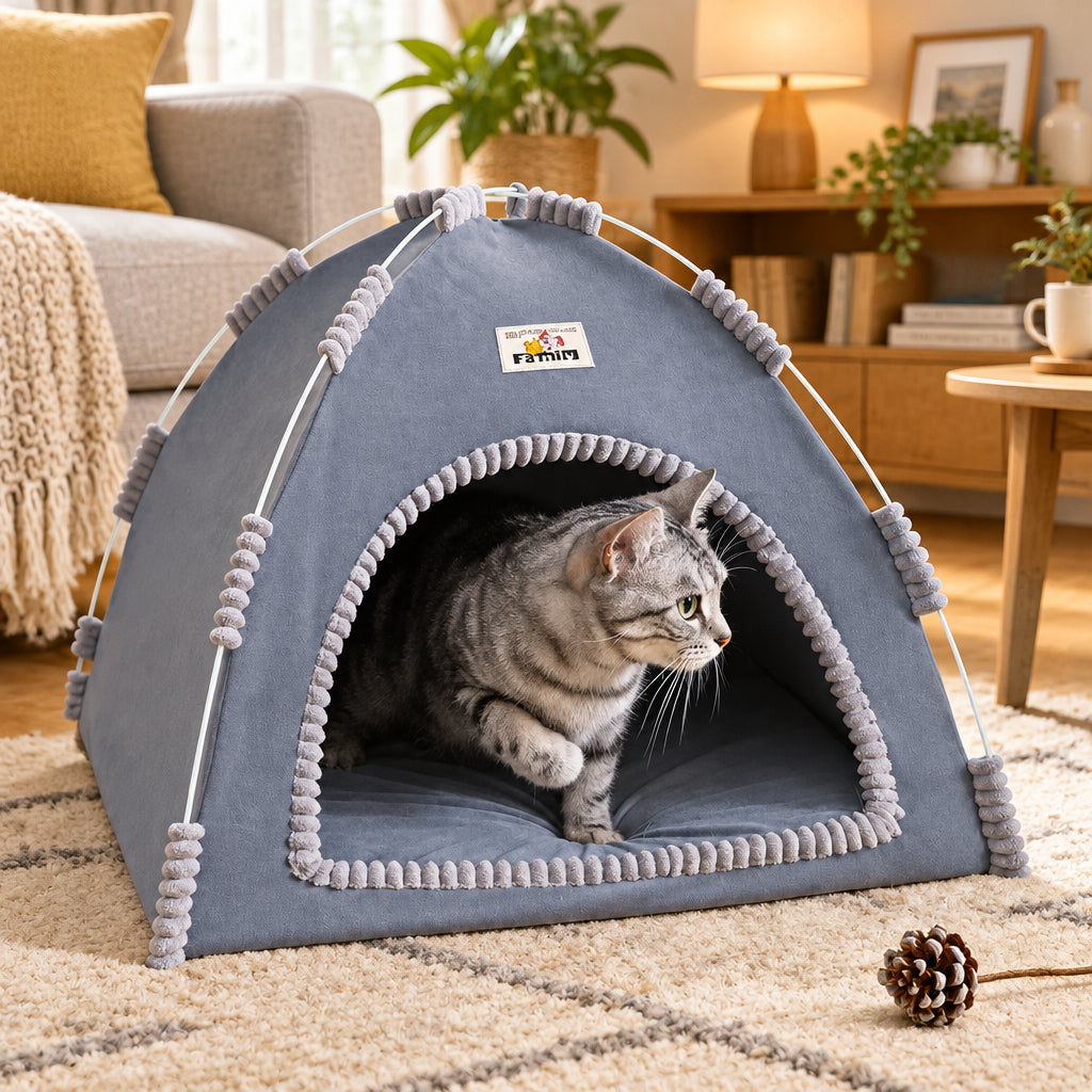 Foldable Breathable Houses for Pets With Cushion