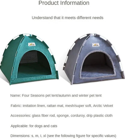 Foldable Breathable Houses for Pets With Cushion