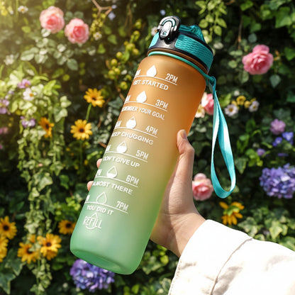 1L Water Bottles 12 Colors with Time Mark Drink