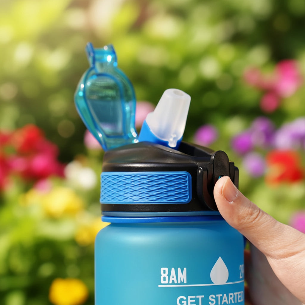 1L Water Bottles 12 Colors with Time Mark Drink