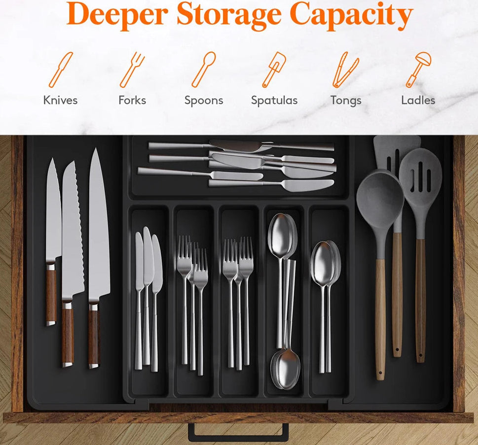 8 Grids Adjustable Kitchen Storage Organizer Trays