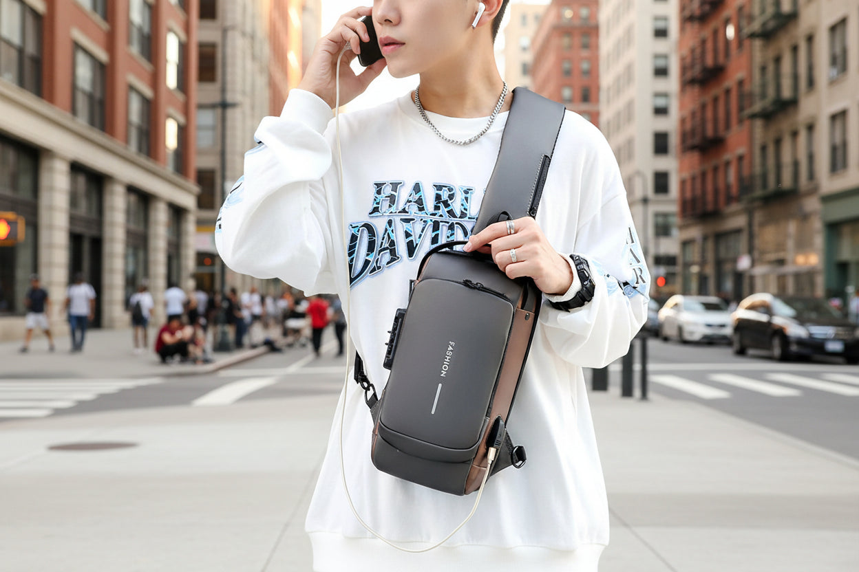 Fashionable Cross Body Bags With USB Charging