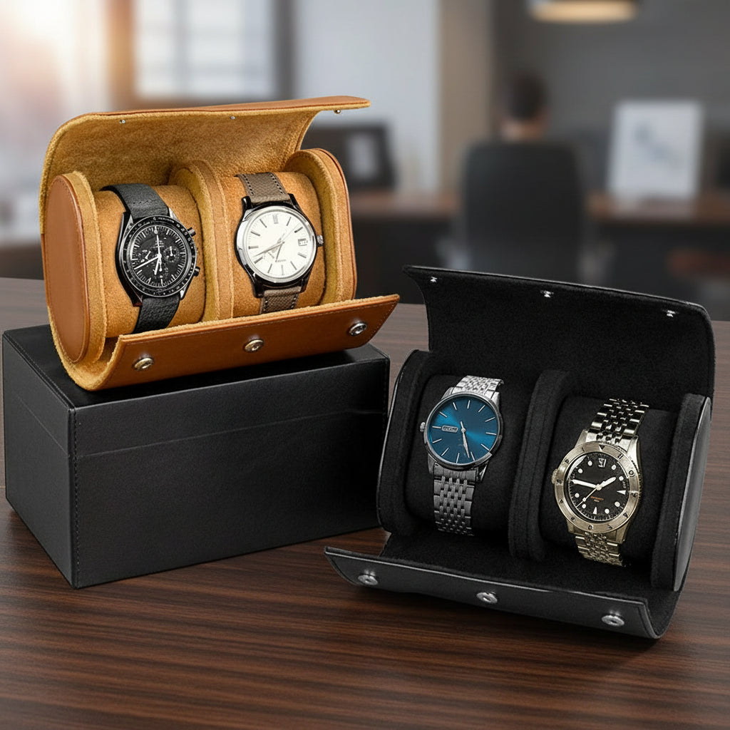 Black/Brown Watch Travel Cases