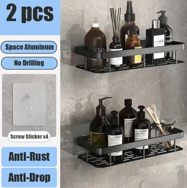 Wall Mounted No Drill Bathroom Shelves