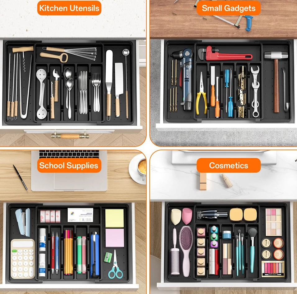 8 Grids Adjustable Kitchen Storage Organizer Trays