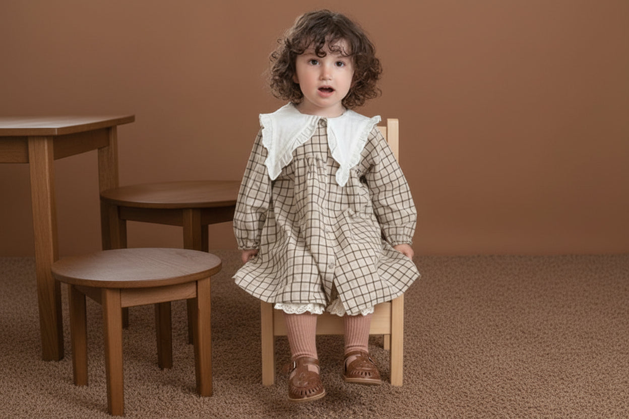 Robes à col (à carreaux avec 4 chaussettes)