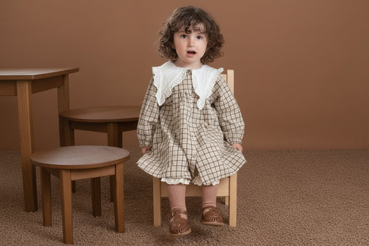 Robes à col (à carreaux avec 4 chaussettes)