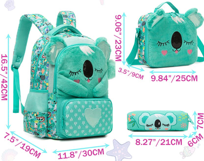 Girls Backpack With Lunch Bag and Pen Case