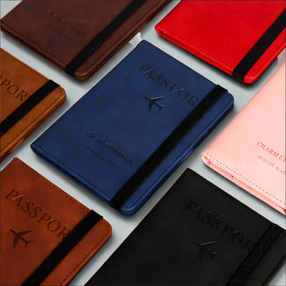 Porte-passeports de voyage en cuir PU